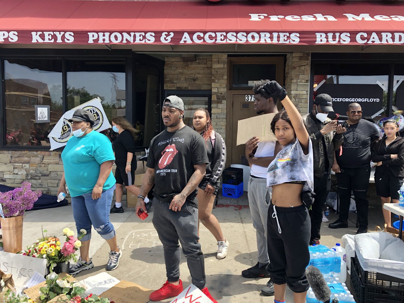 George Floyd memorial gathering in Minneapolis